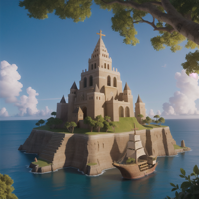 Image For Post Anime, ocean, cathedral, pyramid, pirate ship, enchanted forest, HD, 4K, AI Generated Art