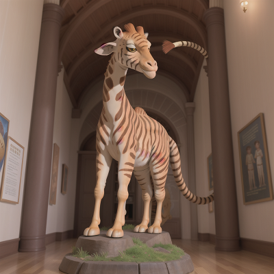 Image For Post Anime, astronaut, giraffe, harp, sabertooth tiger, museum, HD, 4K, AI Generated Art