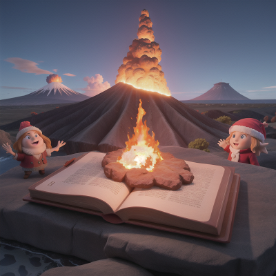 Image For Post Anime, island, farmer, snow, spell book, volcanic eruption, HD, 4K, AI Generated Art