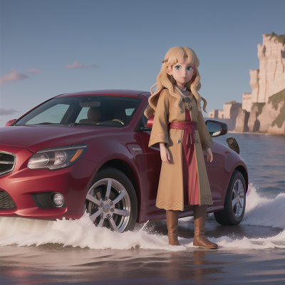 Image For Post Anime, car, ocean, invisibility cloak, vikings, queen, HD, 4K, AI Generated Art