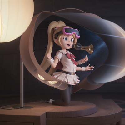 Image For Post Anime, school, trumpet, virtual reality, wormhole, lamp, HD, 4K, AI Generated Art