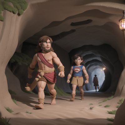 Image For Post Anime, map, superhero, cavemen, cave, bicycle, HD, 4K, AI Generated Art