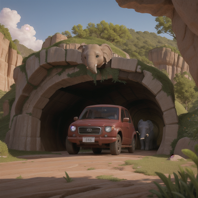 Image For Post Anime, drought, village, car, cave, elephant, HD, 4K, AI Generated Art