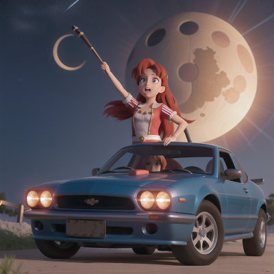 Image For Post Anime, car, flute, circus, solar eclipse, meteor shower, HD, 4K, AI Generated Art