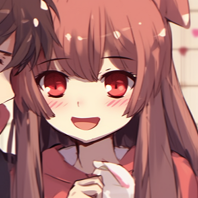 Image For Post | Two characters in school uniforms, warm colors and puppy ears accessories, sharing a sweet treat. best cute matching pfp for couples pfp for discord. - [cute matching pfp for couples, aesthetic matching pfp ideas](https://hero.page/pfp/cute-matching-pfp-for-couples-aesthetic-matching-pfp-ideas)