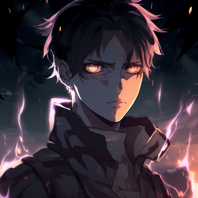 Image For Post | A close-up shot of Levi Ackerman, highlighting facial details with a stark glow. mesmerizing glowing anime pfp for boys - [Glowing Anime PFP Central](https://hero.page/pfp/glowing-anime-pfp-central)