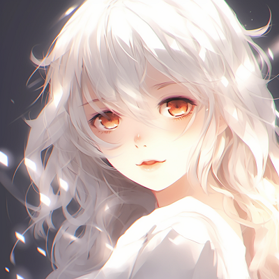 Image For Post | Profile of an Anime Girl etched elegantly, her white charm resembling a delicate snowflake. anime pfp girl with white charm - [White Anime PFP](https://hero.page/pfp/white-anime-pfp)