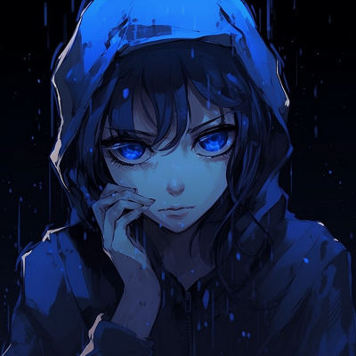 Image For Post | A dark blue anime character, featuring dramatic lighting and heavy inking techniques. dark blue anime pfp - [Blue Anime PFP Designs](https://hero.page/pfp/blue-anime-pfp-designs)