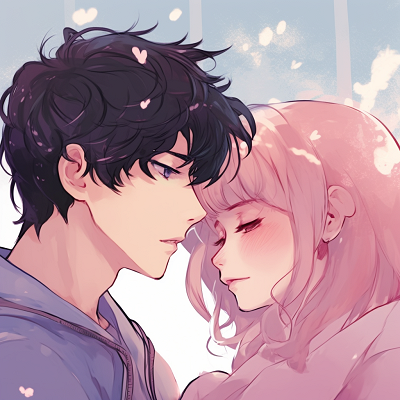 Image For Post | Portrait of a detailed anime couple, focusing on facial expressions and rich textures. anime matching pfp couple: a trend - [Anime Matching Pfp Couple](https://hero.page/pfp/anime-matching-pfp-couple)