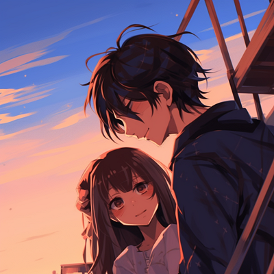 Image For Post | Two characters whispering in secret, high contrast and concentrated light source. romantic anime couple pfp - [Anime Couple pfp](https://hero.page/pfp/anime-couple-pfp)