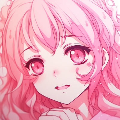 Image For Post | Inspired by classic shojo manga, finely detailed expressions and emphasis on eyes. classic pink anime pfp styles - [Pink Anime PFP](https://hero.page/pfp/pink-anime-pfp)