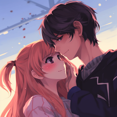Image For Post | Paired characters in a sweet scene, showcasing soft hues and emotive gestures. romantic couple anime pfp - [Couple Anime PFP Themes](https://hero.page/pfp/couple-anime-pfp-themes)