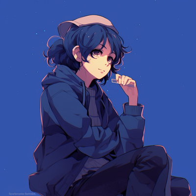 Image For Post | Anime character in a relaxed pose, predominantly blue color scheme. color-themed chill anime pfp - [Chill Anime PFP Universe](https://hero.page/pfp/chill-anime-pfp-universe)