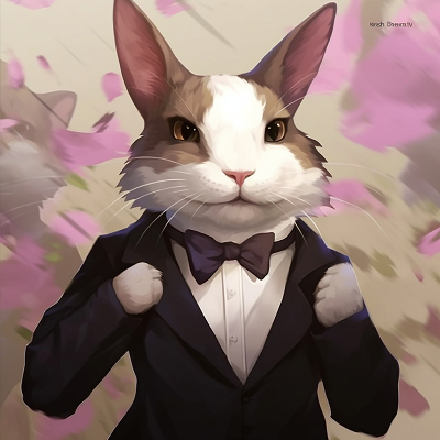 Image For Post Stylish Bunny with Monocle - aesthetic animal pfp