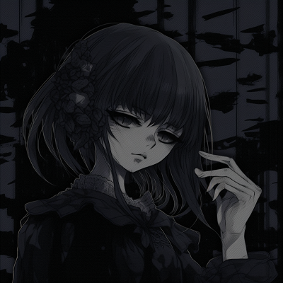 Image For Post | Anime character exuding a dark, elegant vibe, incorporating macabre elements. anthology of anime pfp dark aesthetic pfp for discord. - [anime pfp dark aesthetic Collection](https://hero.page/pfp/anime-pfp-dark-aesthetic-collection)