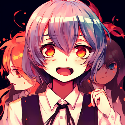 Image For Post | Anime characters with exaggerated happy expressions, vibrant colors and prominent sparkly eyes. creating a cringe anime pfp pfp for discord. - [cringe anime pfp](https://hero.page/pfp/cringe-anime-pfp)