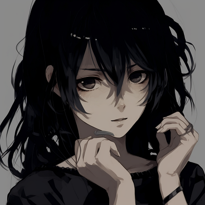 Image For Post Anime Girl with Sparkling Eyes - black pfp anime female characters