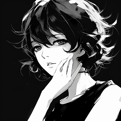 Image For Post | A determined female anime character, the seriousness of her expression accentuated by the contrast in the black and white image. famous black and white pfp female anime pfp for discord. - [Top Black And White PFP Anime](https://hero.page/pfp/top-black-and-white-pfp-anime)