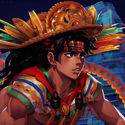 Image For Post Intimidating Eyes of Aztec Anime Warrior - inspiring mexican anime pfp designs