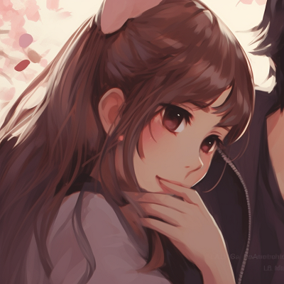 Image For Post Cherry Blossom Embrace - newest matching pfp couple trends left side