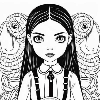 Image For Post Addams Family's Wednesday And Her Pet - Wallpaper