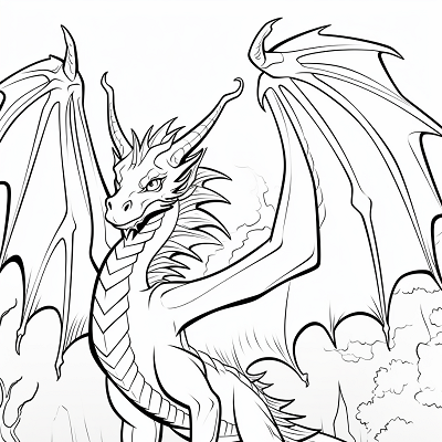 Image For Post Majestic Dragon Taking Flight - Printable Coloring Page