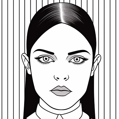 Image For Post Wednesday Addams' Head Portrait - Wallpaper