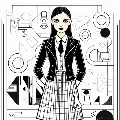 Image For Post | A taller, modern version of Wednesday Addams in an edgy outfit; fine details. printable coloring page, black and white, free download - [Wednesday Addams Printable Coloring Pages, Adult Coloring Crafts, Kid Fun Pages](https://hero.page/coloring/wednesday-addams-printable-coloring-pages-adult-coloring-crafts-kid-fun-pages)