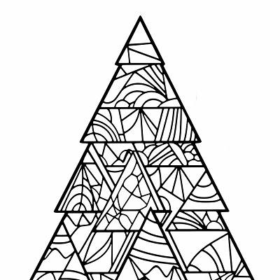 Image For Post Christmas Tree Geometric Abstraction - Printable Coloring Page