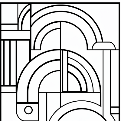 Image For Post Abstract Rainbow with Rhombuses - Printable Coloring Page