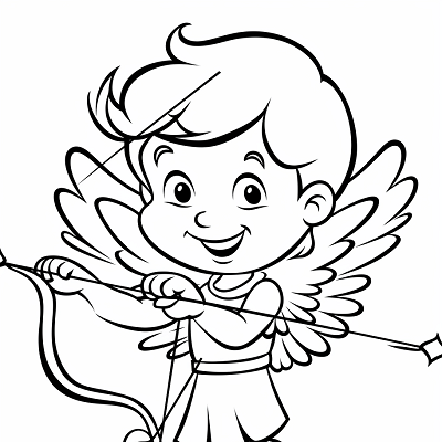 Image For Post | Depiction of Cupid in action, shooting arrows; linear patterns and design.printable coloring page, black and white, free download - [Valentines Day Coloring Pages ](https://hero.page/coloring/valentines-day-coloring-pages-printable-fun-kids-love)