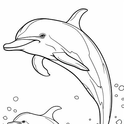 Image For Post Dolphin's Day Mother and Kid - Printable Coloring Page