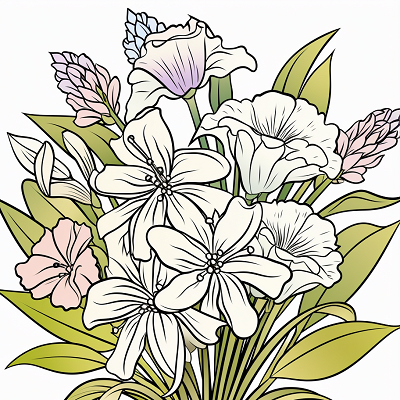 Image For Post Bouquet Bonanza Flower Assortment - Printable Coloring Page