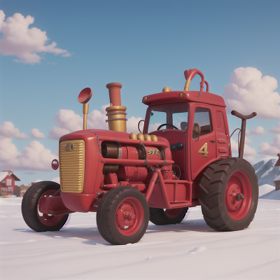 Image For Post Anime, tractor, sled, circus, treasure chest, saxophone, HD, 4K, AI Generated Art