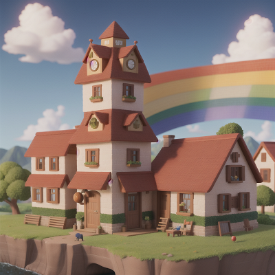 Image For Post Anime, rainbow, scientist, village, detective, bakery, HD, 4K, AI Generated Art
