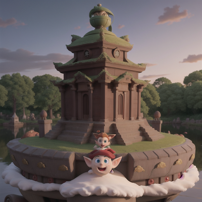 Image For Post Anime, elf, chimera, temple, hovercraft, haunted mansion, HD, 4K, AI Generated Art