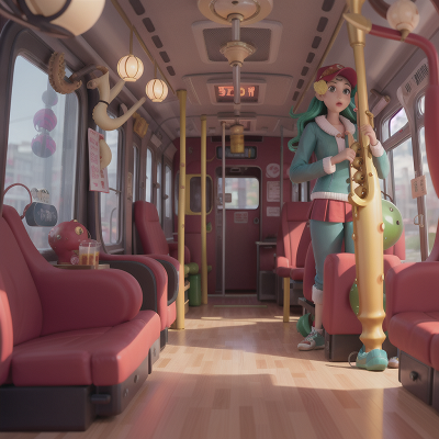 Image For Post Anime, bus, kraken, enchanted mirror, bubble tea, saxophone, HD, 4K, AI Generated Art
