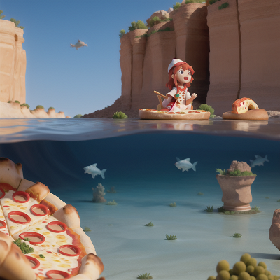 Image For Post Anime, river, pizza, desert, underwater city, singing, HD, 4K, AI Generated Art