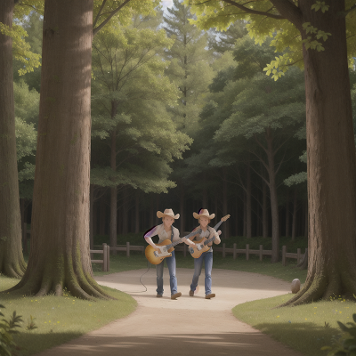 Image For Post Anime, park, electric guitar, betrayal, forest, cowboys, HD, 4K, AI Generated Art