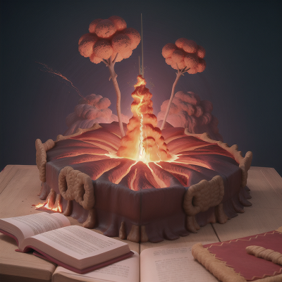 Image For Post Anime, volcano, volcanic eruption, failure, confusion, spell book, HD, 4K, AI Generated Art