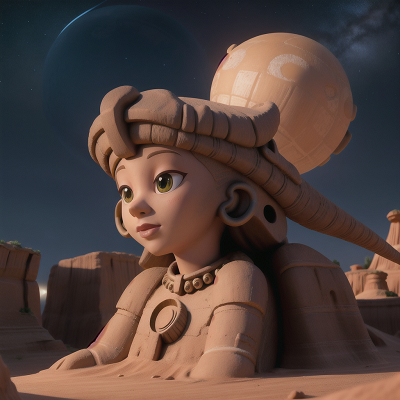 Image For Post Anime, alien planet, stars, archaeologist, carnival, sphinx, HD, 4K, AI Generated Art