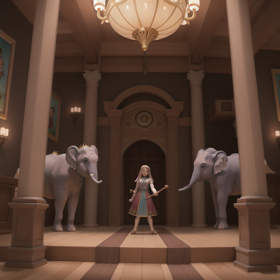 Image For Post Anime, hail, enchanted mirror, sword, museum, elephant, HD, 4K, AI Generated Art