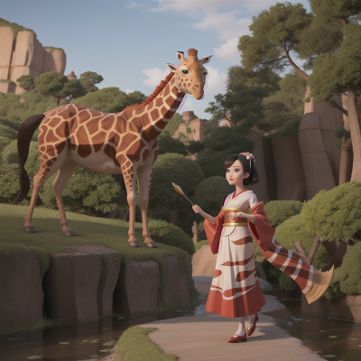 Image For Post Anime, geisha, park, knight, lava, giraffe, HD, 4K, AI Generated Art