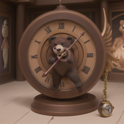 Image For Post Anime, cursed amulet, bear, museum, clock, phoenix, HD, 4K, AI Generated Art