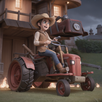 Image For Post Anime, tractor, superhero, alien planet, cowboys, haunted mansion, HD, 4K, AI Generated Art