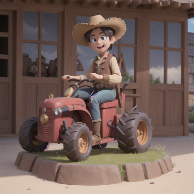 Image For Post Anime, spell book, statue, island, wild west town, tractor, HD, 4K, AI Generated Art