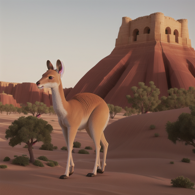 Image For Post Anime, kangaroo, tower, king, desert oasis, bicycle, HD, 4K, AI Generated Art