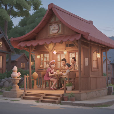 Image For Post Anime, ice cream parlor, village, detective, statue, temple, HD, 4K, AI Generated Art