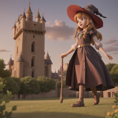 Image For Post Anime, witch, mechanic, king, princess, tower, HD, 4K, AI Generated Art
