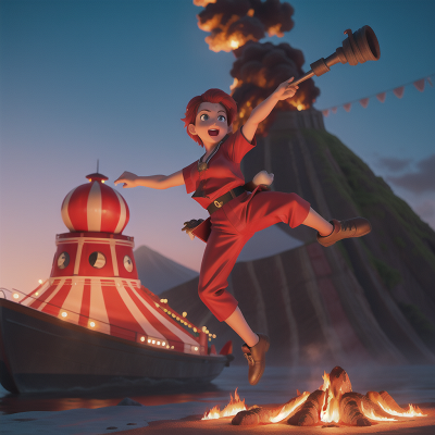 Image For Post Anime, circus, boat, volcano, firefighter, ninja, HD, 4K, AI Generated Art
